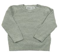 Olivovo-bílý melírovaný svetr PRIMARK