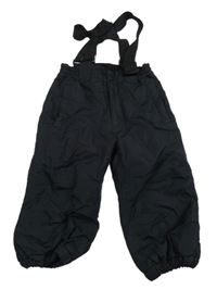 Černé šusťákové zimní oteplovačky s kšandami C&A