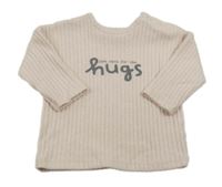 Světlepudrové žebrované úpletové mikinotriko s nápisy George