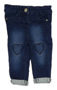 Tmavomodré teplákové rifle se srdíčky ORCHESTRA