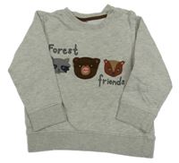 Světlešedá melírovaná mikina se zvířátky H&M