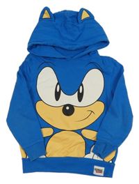 Modrá mikina se Sonicem a kapucí