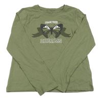 Khaki triko s motýlkem a nápisy PRIMARK