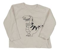 Bílé triko s dinosaurem 