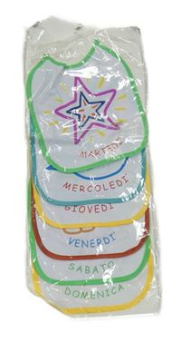 Nové - 6x - Bílo/barevný bryndák s obrázkem