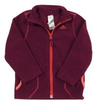 Vínová fleecová funkční propínací mikina s logem Quechua