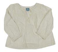 Smetanovo-stříbrná pruhovaná halenka GAP