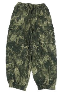 Khaki army cargo cuff plátěné kalhoty Next