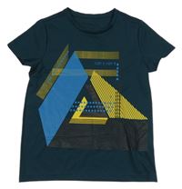 Tmavopetrolejové sportovní tričko s potiskem M&S