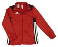 Červeno-černá propínací sportovní mikina Adidas