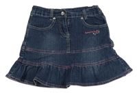 Tmavomodrá riflová sukně s nápisem 