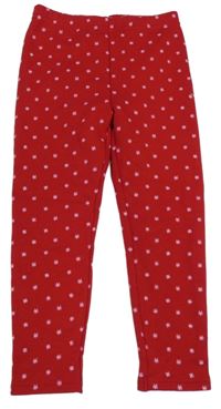 Červené teplákové zateplené legíny s hvězdičkami C&A