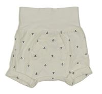 Bílé kraťasy s kotvami a kapsou H&M