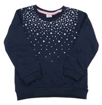 Tmavomodrá mikina se stříbrnými hvězdičkami Kiki&Koko