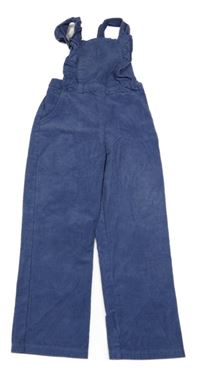 Nové - tmavomodrofialové manšestrové laclové kalhoty s volánky M&S