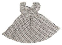 Světlerůžovo/světlemodro-bílo-tmavomodré károvano/kostkované šaty s kanýrky H&M