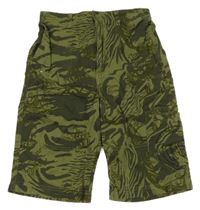 Khaki-army cargo plátěné kraťasy animal