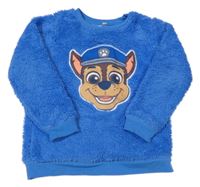 Modrá chlupatá mikina s PAW PATROL - Chase nickelodeon