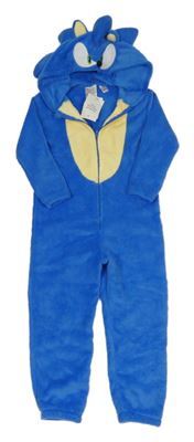 Nové - Kostým - Modro-žlutá plyšová kombinéza s kapucí - Sonic H&M