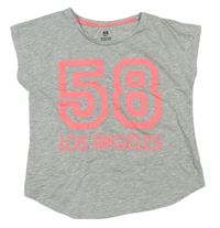 Šedé melírované tričko s číslem H&M