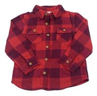 Červeno-fialová kostkovaná košile Primark
