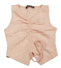Světlerůžový melírovaný žebrovaný crop top Select