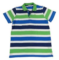 Modro-zeleno-bílé polo tričko