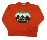 Červený svetr s pudinkem