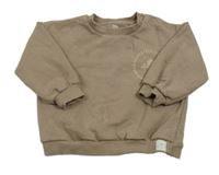 Hnědá mikina s domkem a slepicemi zn. F&F