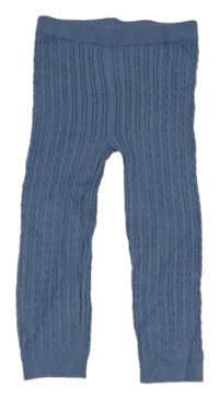 Modré pletené tepláky s copánkovým vzorem Primark