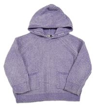 Levandulový žinylkový svetr s kapucí Pep&Co