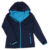 Tmavomodrá softshellová funkční bunda s kapucí Crane