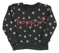 Antracitová puntíkatá mikina s nápisem Nutmeg