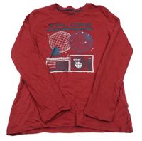 Tmavočervené triko s vesmírným motivem Pepperts