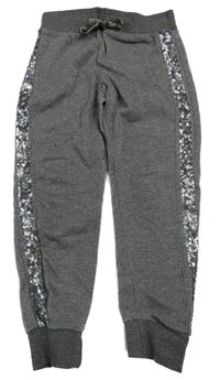 Šedé melírované třpytivé tepláky s flitry OVS