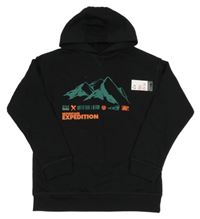 Nové - Černá mikina s horami a kapucí Primark