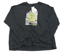 Nové - Antracitové triko s potiskem Zara