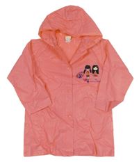 Růžová pláštěnka s dívkami a kapucí Coccodrillo