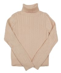 Růžový svetrový rolák s copánkovým vzorem Next