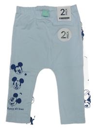Nové - 2x legíny s Mickeym - světlemodré + bílé Disney