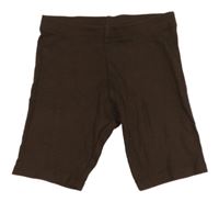 Hnědé žebrované elastické kraťasy C&A