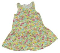 Barevné květinové bavlněné šaty zn. H&M