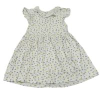 Bílé šaty s modro-žlutými kvítky Matalan