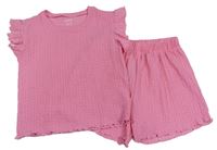 2 set - Růžové mačkané tričko + kraťasy Primark