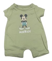 Khaki kraťasový overal s Mickeym Disney