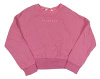 Růžová crop mikina s nápisem M&S