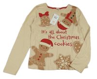 Nové - světlebéžové triko s perníčky Pep&Co