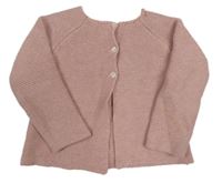 Světlerůžový propínací svetr 