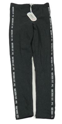 Nové - Tmavošedé melírované legíny s nápisy Skechers