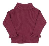 Tmavorůžový lehký svetr s rolákem Matalan